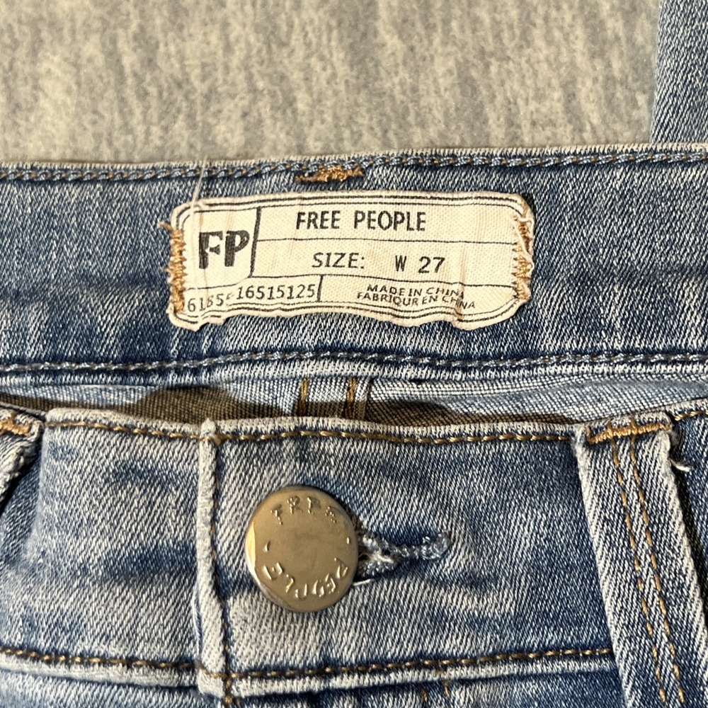 Free People Skinny Jeans Women Sz‎ 27 Light Blue Wash Stretch Boho Festival EUC - Picture 3 of 9